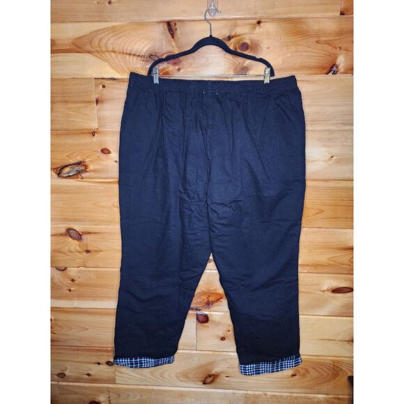 Woman Within Plus Size 28W Black Flannel Lined Pull On Jeans Flannel Lining - Picture 8 of 8